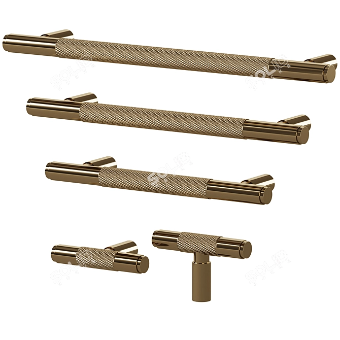 Meraki Brass T-Bar Handles 3D model image 1