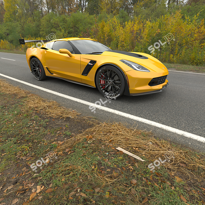 C7R 2015 Corvette Racecar Optimal 3D model image 3