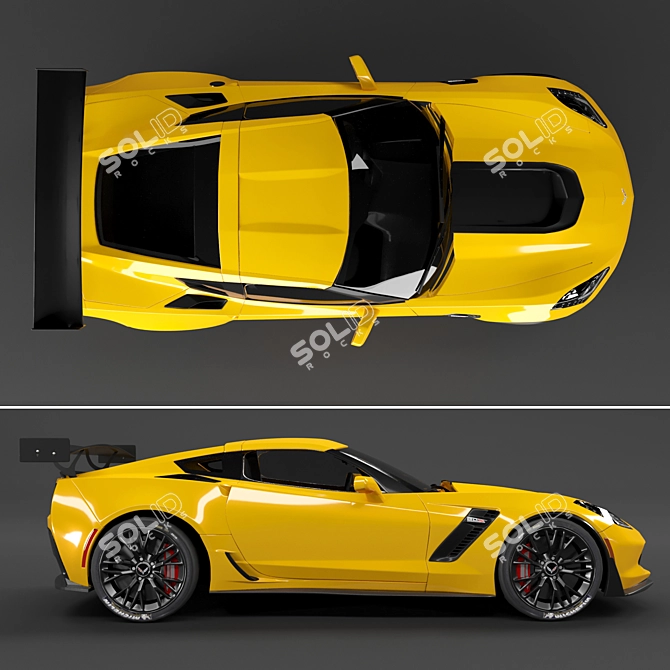 C7R 2015 Corvette Racecar Optimal 3D model image 4