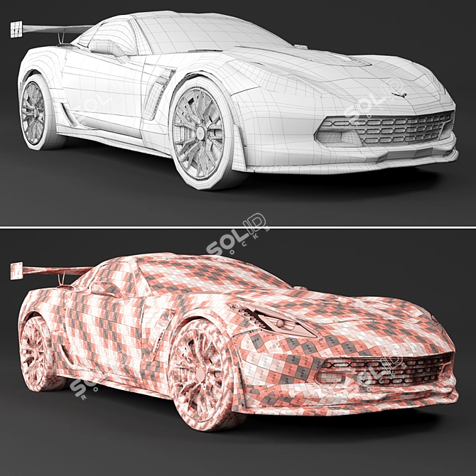 C7R 2015 Corvette Racecar Optimal 3D model image 6