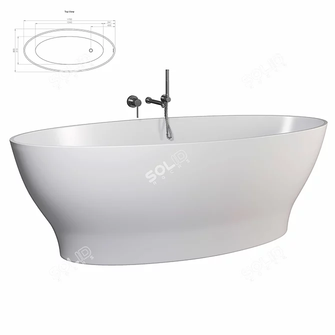 Elegant Lusso Calice Bath Fixture 3D model image 2