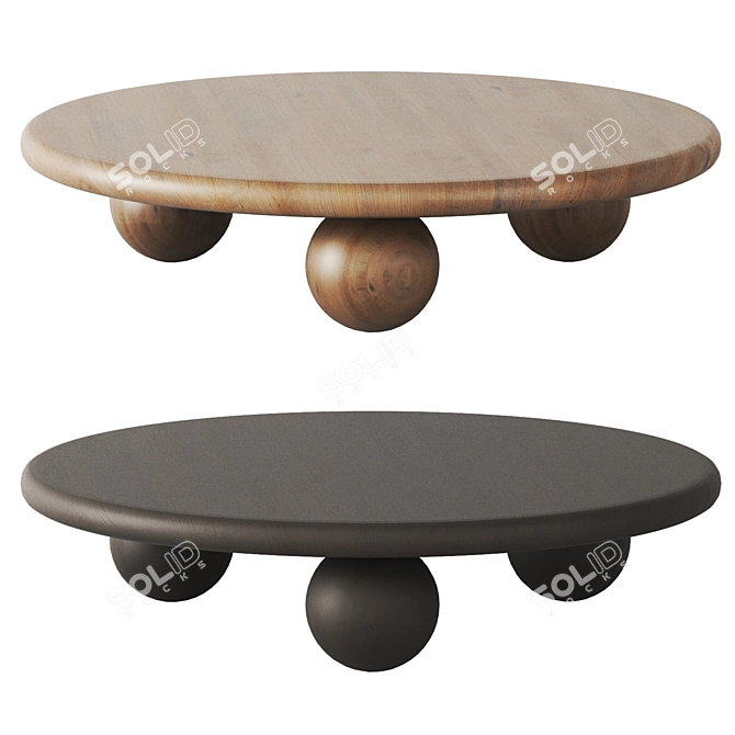 Globe West Bruno Wooden Ball 3D model image 1