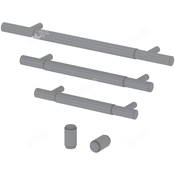  HART Brass Knurled Meraki Handles 3D model image 5