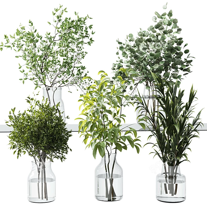 Botanical Greenery Bundle Indoor Display 3D model image 1