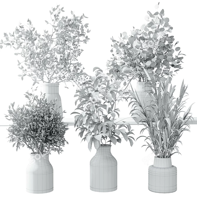 Botanical Greenery Bundle Indoor Display 3D model image 7