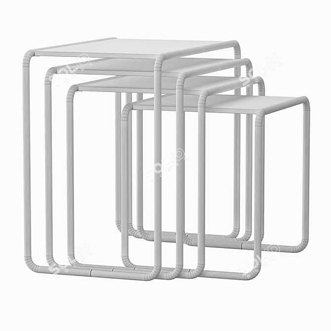 Modern Glass Tables Set by Thonet 3D model image 10