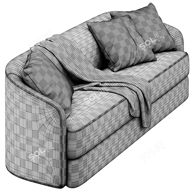 Elegant Covent 3-Seater Sofa 3D model image 4