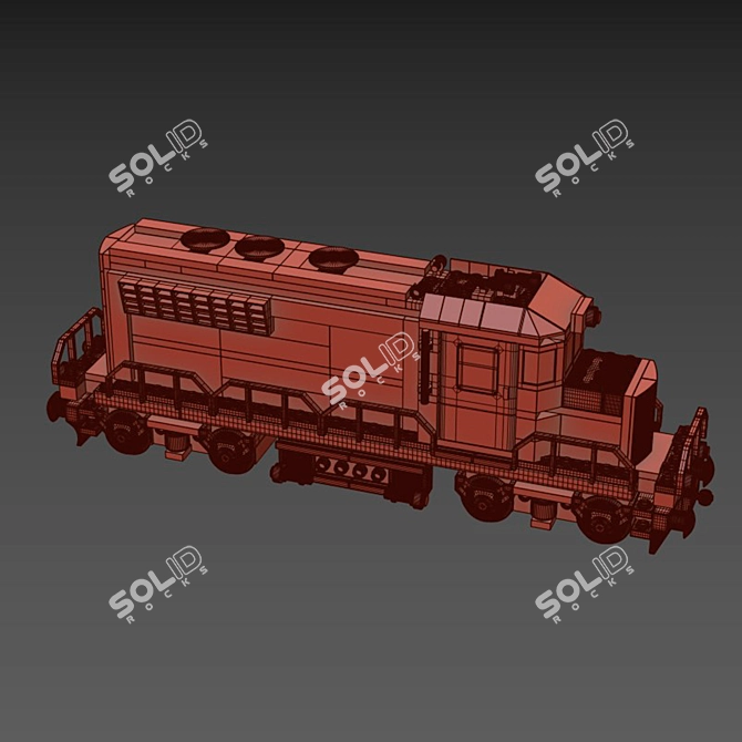 Train Lego Loco 3D Model 3D model image 6