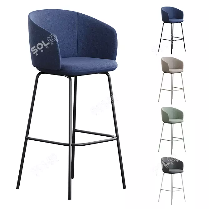 Elegant MDD Grace High Stool 3D model image 1