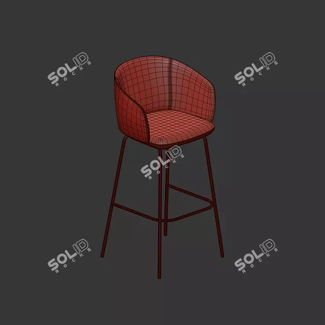 Elegant MDD Grace High Stool 3D model image 6