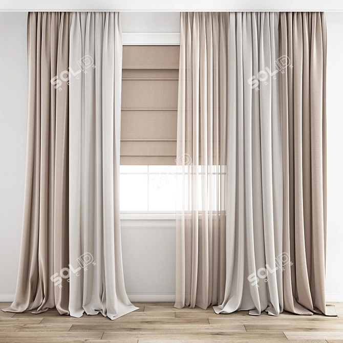 Detailed Curtain 3D Model Archive 3D model image 4