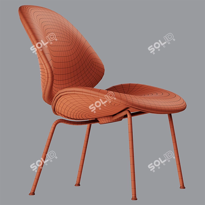 Modern 3D Council Lounge Chair 3D model image 5