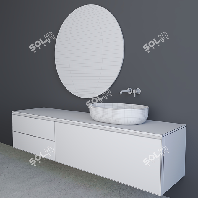 Modern Bathroom Furniture Set 02 3D model image 5