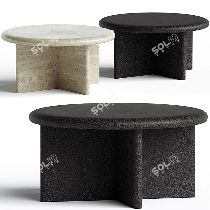 Luxury Solid Stone Coffee Table 3D model image 1