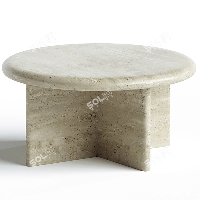 Luxury Solid Stone Coffee Table 3D model image 2