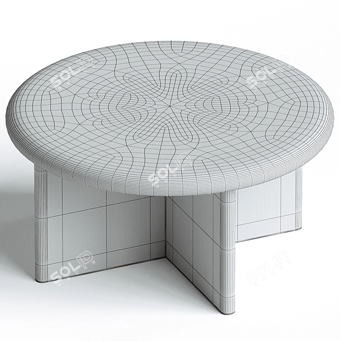 Luxury Solid Stone Coffee Table 3D model image 3