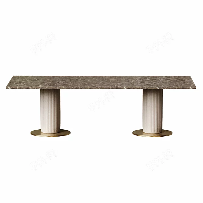 Elegant Byron Round & Rectangular Tables 3D model image 2