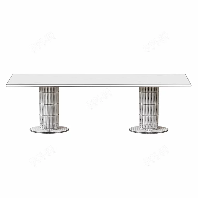 Elegant Byron Round & Rectangular Tables 3D model image 6