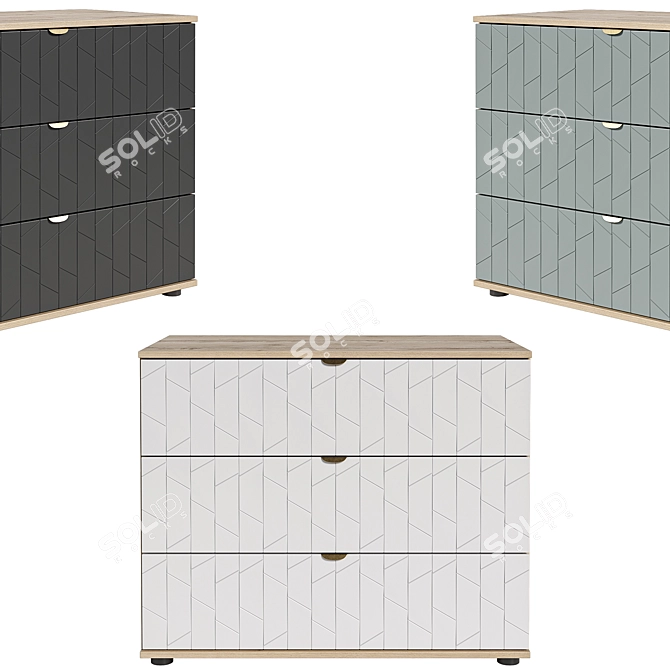 Monblan Angle Set of Dressers 3D model image 3