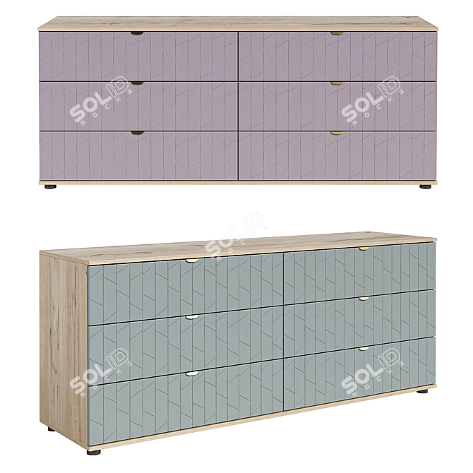 Monblan Angle Set of Dressers 3D model image 4