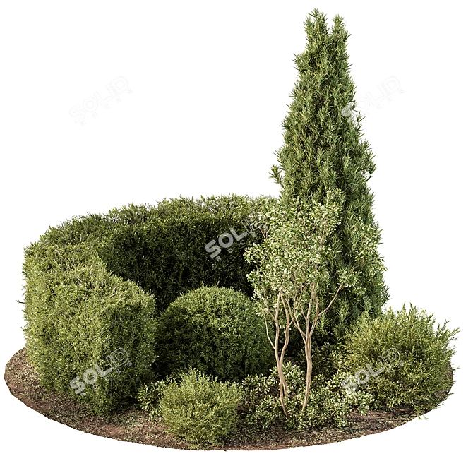 Outdoor Garden Plants Collection 3D model image 1