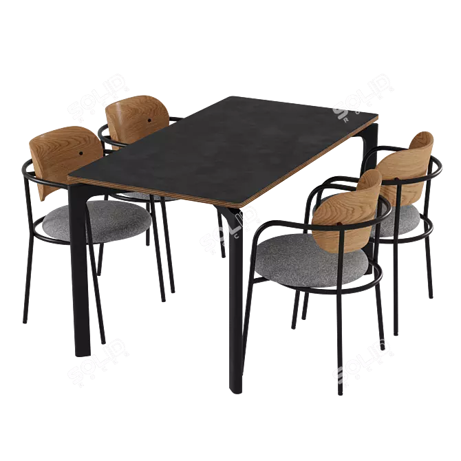 Modish Eclipse Chair & Nicola Table 3D model image 7