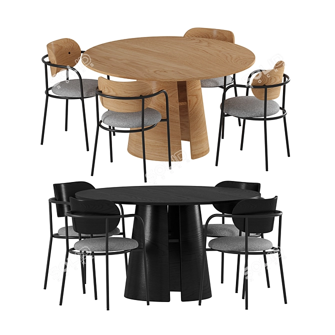 Timeless Elegance Duo: Eclipse Chair & Cep Table 3D model image 1