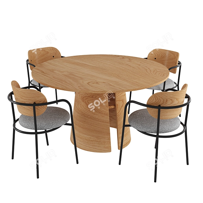 Timeless Elegance Duo: Eclipse Chair & Cep Table 3D model image 4