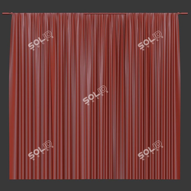 Folded and Retopologized Curtain 3D model image 4