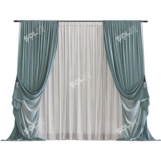  Folding Topology Curtain Panels 3D model image 1