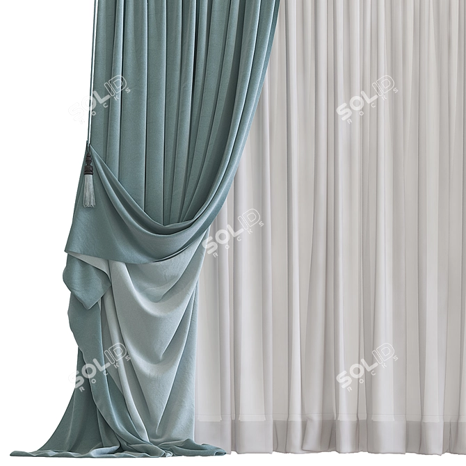  Folding Topology Curtain Panels 3D model image 2