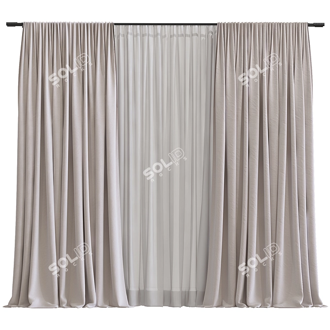 Swirl Mesh Curtain Design 3D model image 1