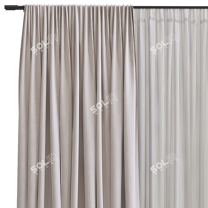 Swirl Mesh Curtain Design 3D model image 2