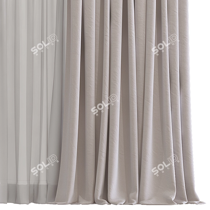 Swirl Mesh Curtain Design 3D model image 3