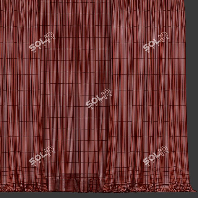 Swirl Mesh Curtain Design 3D model image 5