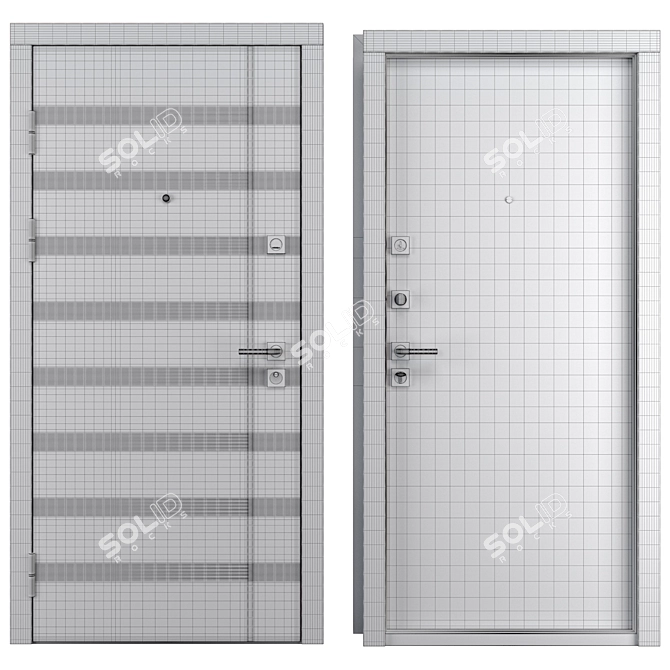 Premium Metal Entrance Door Ingrid 3D model image 4