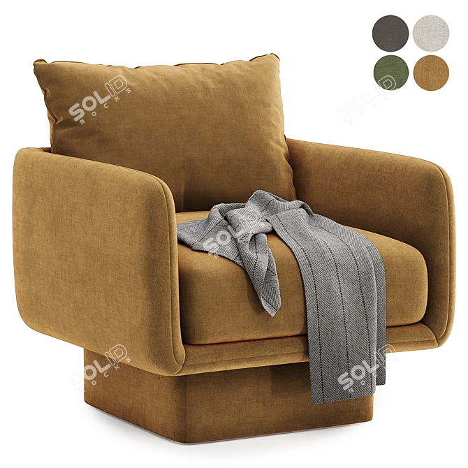 Stylish Lilas Sofa Collection, 4 Colors 3D model image 1