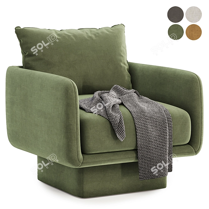 Stylish Lilas Sofa Collection, 4 Colors 3D model image 3