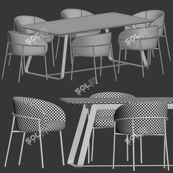  Stylish Cassina Chair Ostinato Set 3D model image 3