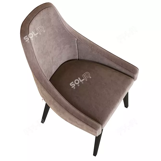 Velvet Grey Mode Chair 3D model image 3