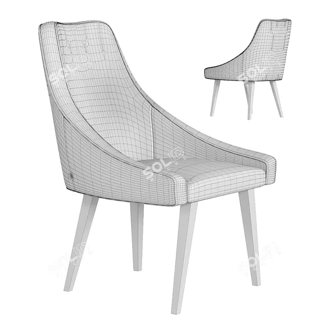 Velvet Grey Mode Chair 3D model image 4