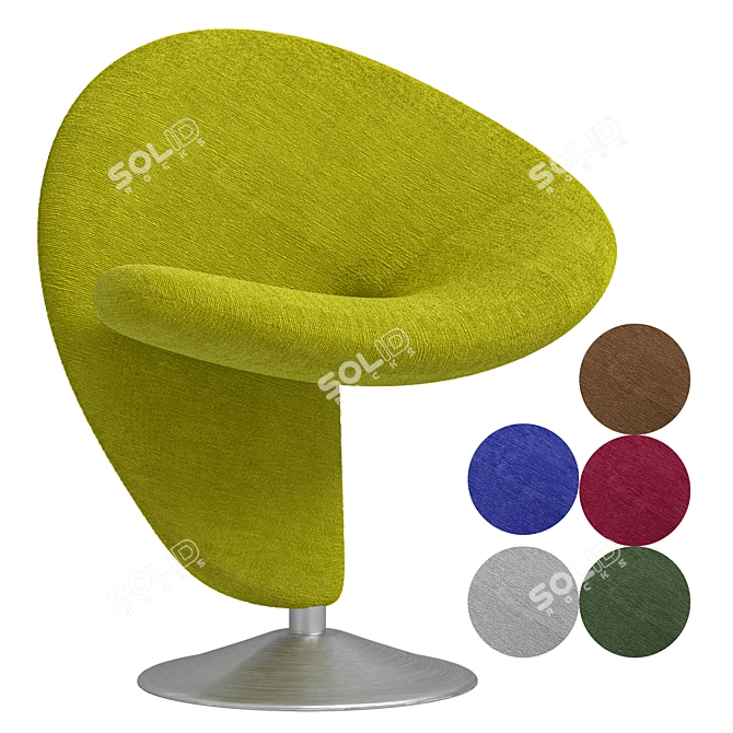 Swivel Wool Blend Accent Chair 3D model image 1