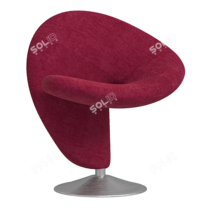 Swivel Wool Blend Accent Chair 3D model image 2