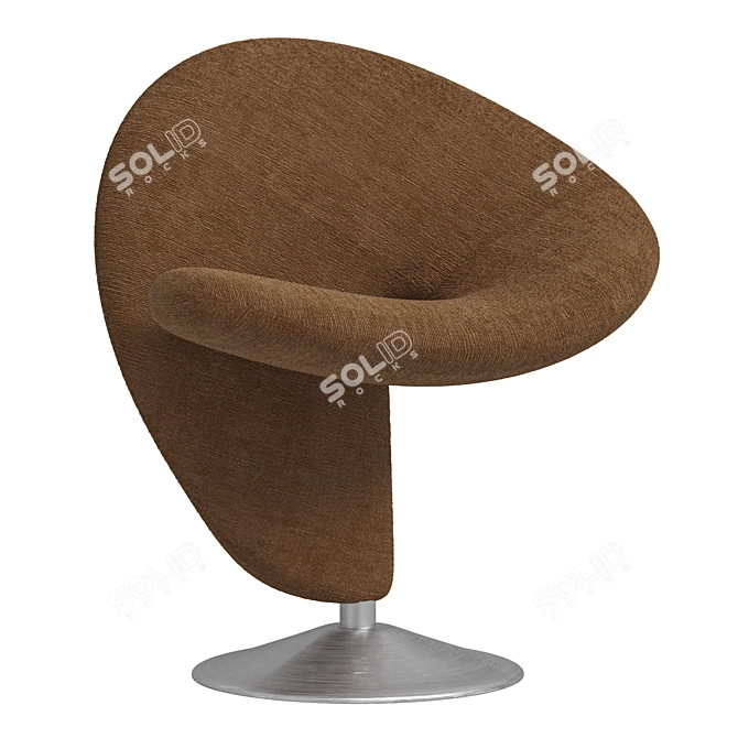 Swivel Wool Blend Accent Chair 3D model image 3