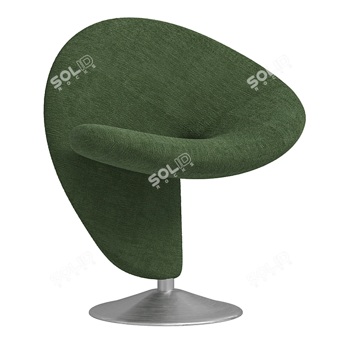 Swivel Wool Blend Accent Chair 3D model image 4