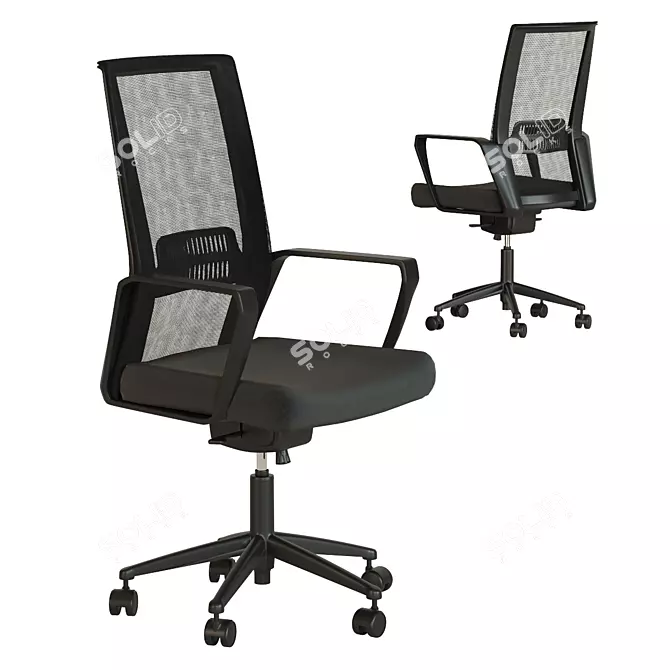 Executive Ergonomic Office Chair Black 3D model image 1