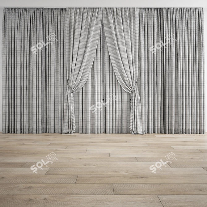 Polygonal Curtain 3D Model Kit 3D model image 3