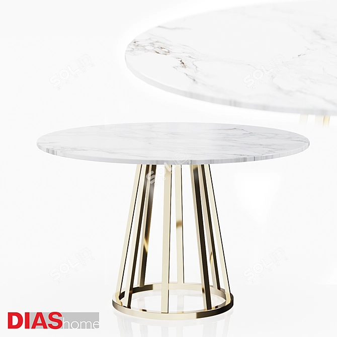 Luxury Marble Dining Table 3D model image 1