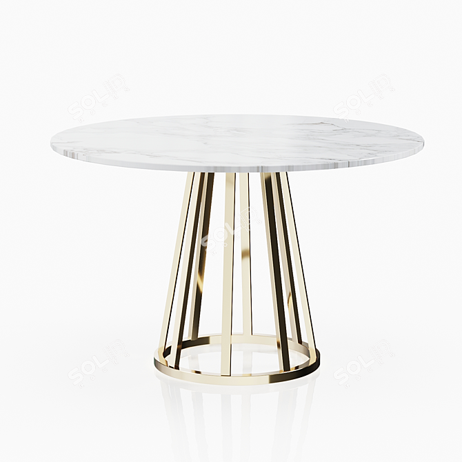 Luxury Marble Dining Table 3D model image 2