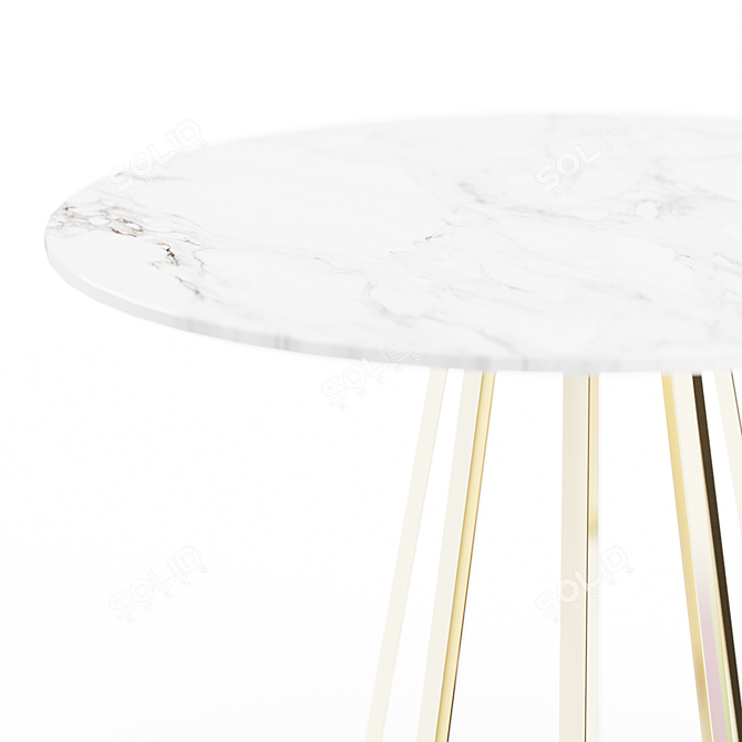 Luxury Marble Dining Table 3D model image 3